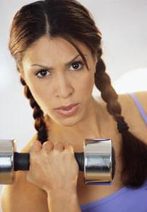 curls,dumbbells,exercises,females,fitness,free weights,people,photographs,pigtails,sports equipment,women,workouts